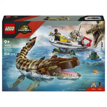 LEGO Jurassic World 76974 Misija laive ir mozasauro modelis