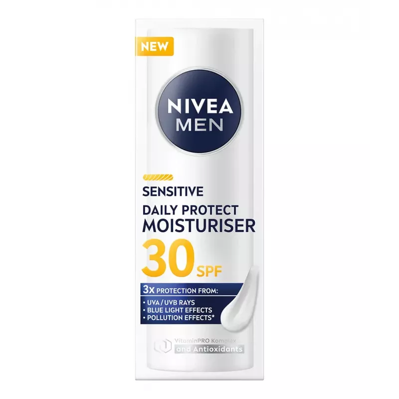 NIVEA Men Sensitive Daily Protect Drėkinamasis Veido Kremas su SPF30 50ml