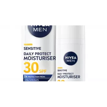 NIVEA Men Sensitive Daily Protect Drėkinamasis Veido Kremas su SPF30 50ml