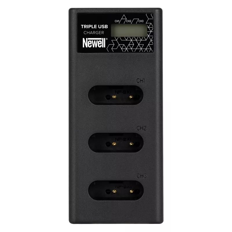 Newell CD-USB-C Triple-Channel Battery Charger, skirtas Sony NP-BX1 akumuliatoriams