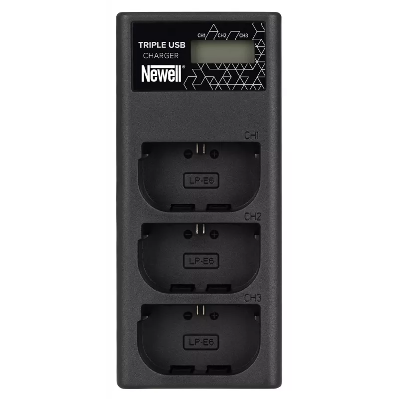 Newell CD-USB-C Triple-Channel Įkroviklis Canon LP-E6 Baterijoms