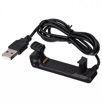 Akyga AK-SW-19 USB įkrovimo kabelis su spaustuku Garmin Forerunner 220, 1 m, juodas