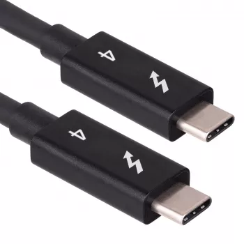 Akyga AK-USB-33 USB-C – USB-C Thunderbolt kabelis, 40 Gbps, 100 W, 0,5 m, juodas