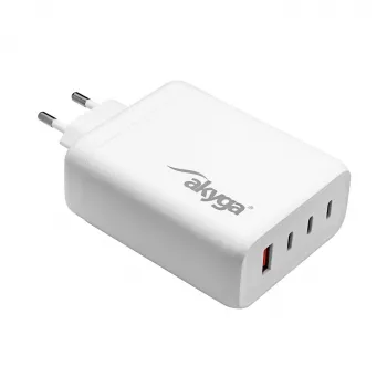 Akyga AK-CH-24 140W GaN USB-C įkroviklis 3x USB-C + USB-A PD Baltas