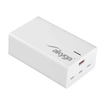 Akyga AK-CH-25 140W GaN sieninis įkroviklis 3x USB-C + USB-A PD 3.1 QC 3.0 Baltas