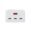 Akyga AK-CH-25 GaN stalinis USB įkroviklis 140 W, 3 x USB-C PD + USB-A, baltas