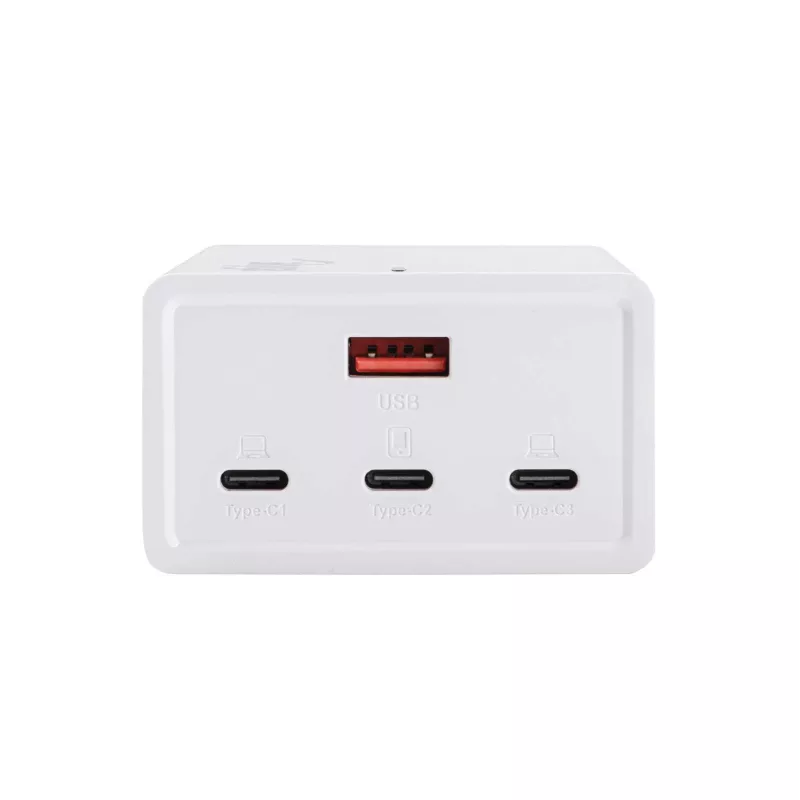Akyga AK-CH-25 GaN stalinis USB įkroviklis 140 W, 3 x USB-C PD + USB-A, baltas