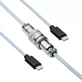 Akyga AK-USB-49 USB-C į USB-C spiralinis laidas su Aviator jungtimi 3m juodas