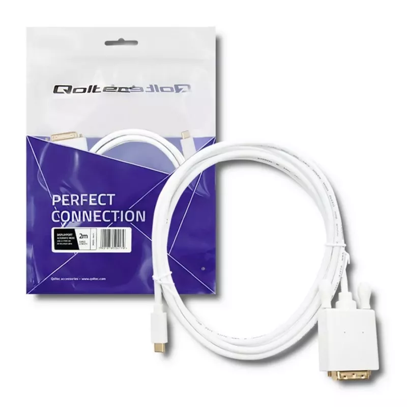 Qoltec USB 3.1 Type-C Male to DVI-D Male Adapter Cable 2m 4K