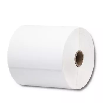 QOLTEC terminės etiketės 100 x 150 mm 350 vnt. – Tiesioginio terminio spausdinimo, baltos, nuolatiniai klijai