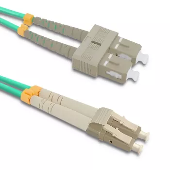 Qoltec Fiber Optic Patch Cord LC/UPC - SC/UPC Multimode OM4 Duplex 5m