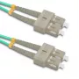 Qoltec SC/UPC į SC/UPC Duplex daugiamodis OM4 šviesolaidinis jungiamasis laidas, 5 m, aqua
