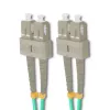 Qoltec SC/UPC į SC/UPC Duplex daugiamodis OM4 šviesolaidinis jungiamasis laidas, 5 m, aqua