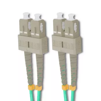 Qoltec SC/UPC į SC/UPC Duplex daugiamodis OM4 šviesolaidinis jungiamasis laidas, 5 m, aqua