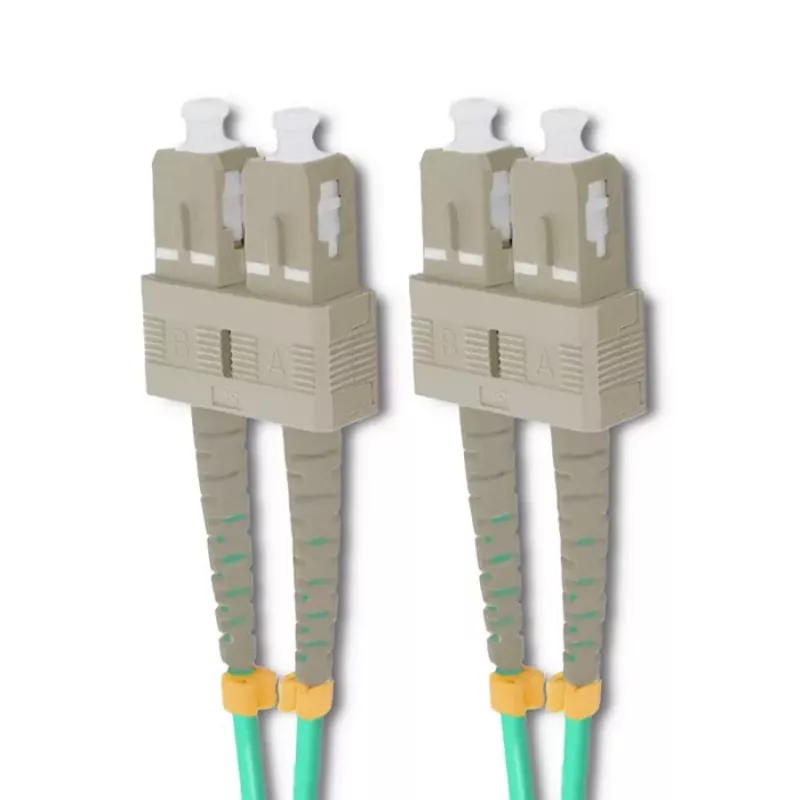 Qoltec SC/UPC į SC/UPC Duplex daugiamodis OM4 šviesolaidinis jungiamasis laidas, 5 m, aqua