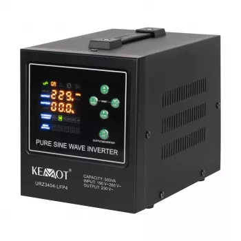 KEMOT PROsinus-500-LFP4 Nepertraukiamo maitinimo šaltinis su gryno sinuso keitikliu ir įkrovikliu 12V 230V 500VA/300W