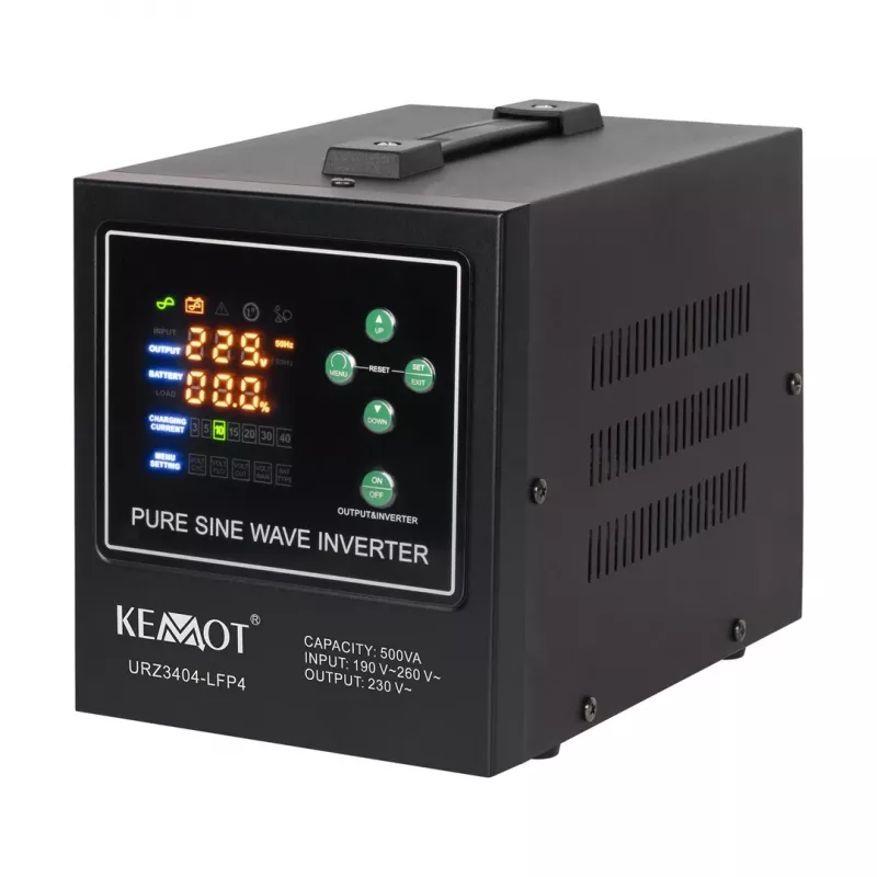 KEMOT PROsinus-500-LFP4 Nepertraukiamo maitinimo šaltinis su gryno sinuso keitikliu ir įkrovikliu 12V 230V 500VA/300W