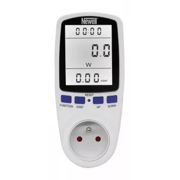 Newell Watomierz Power Meter Plug su LCD ekranu, 16A/3680W, energijos suvartojimo monitorius, EU kištukas