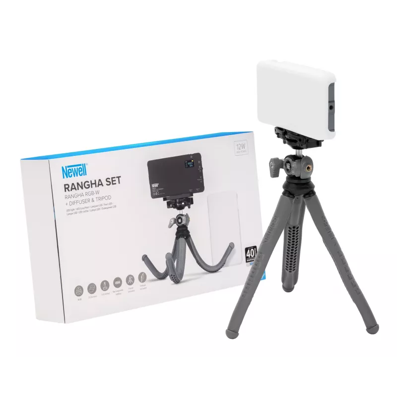 Newell Rangha Set LED RGB-W Panel Light with Diffuser and Tripod