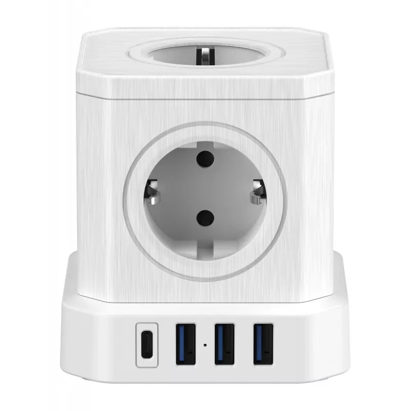 Newell GaN Power Cube 9w1 White Power Strip with USB Charger