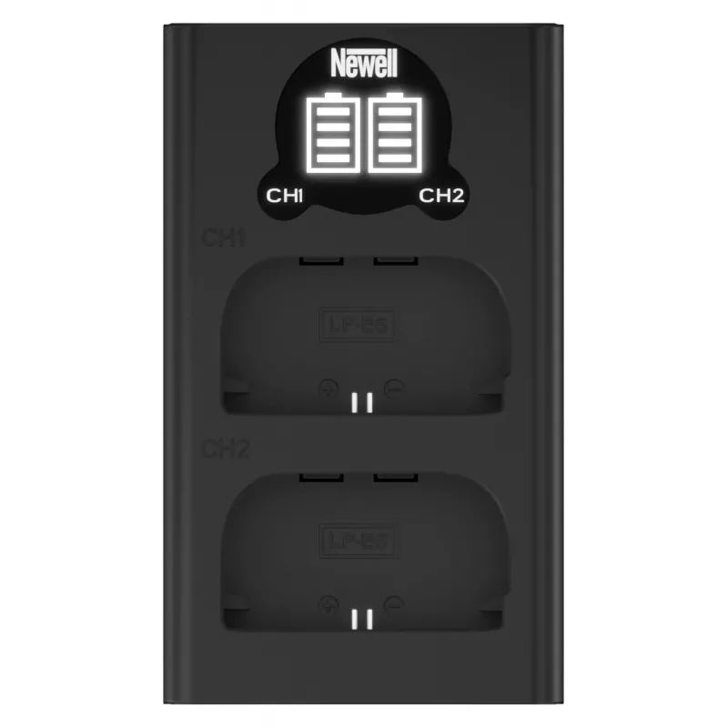 Newell Dual-Channel USB-C Įkroviklis DL-USB-C, skirtas Canon LP-E6 baterijoms
