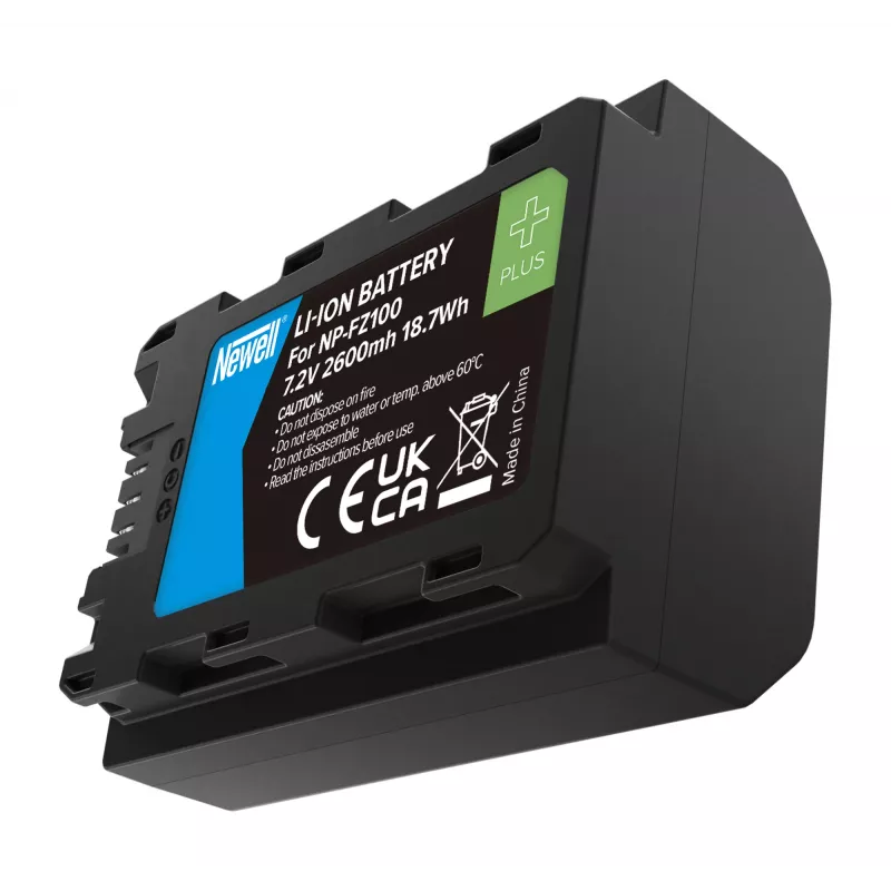 Newell Plus Replacement Battery NP-FZ100 for Sony Cameras, 2280mAh, 7,2V, Li-ion, Black