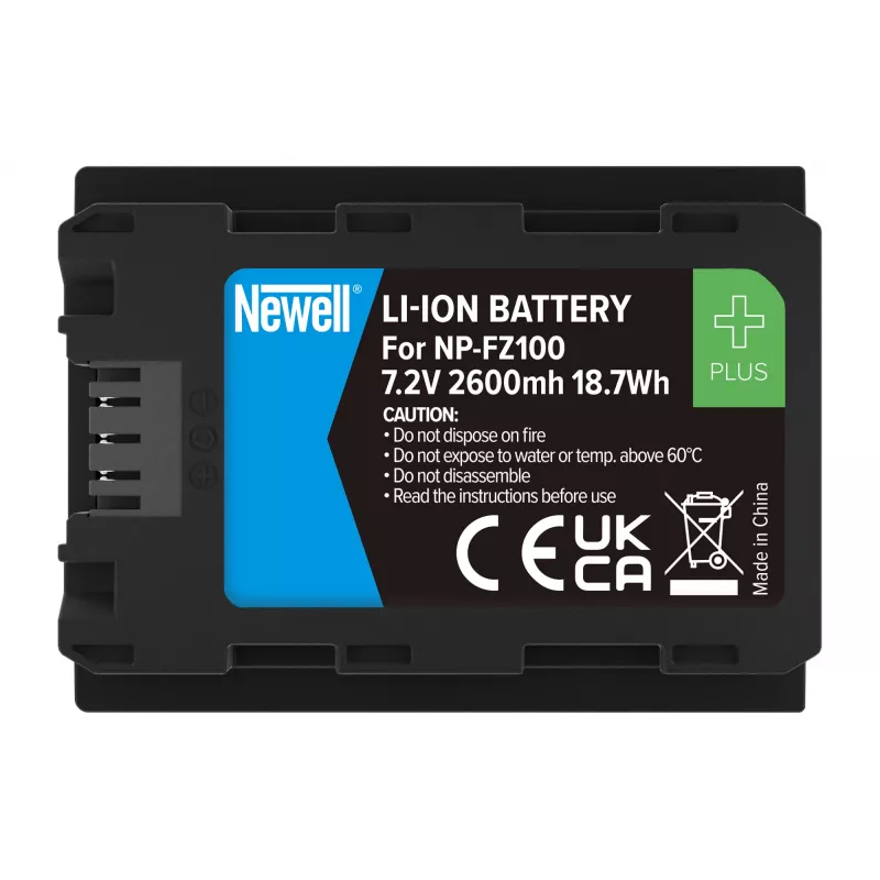 Newell Plus Replacement Battery NP-FZ100 for Sony Cameras, 2280mAh, 7,2V, Li-ion, Black