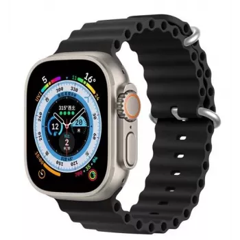 Dux Ducis Silicone Watch Strap for Apple Watch 8/7/6/5/4/3/2/SE (38/40/41mm) - Black