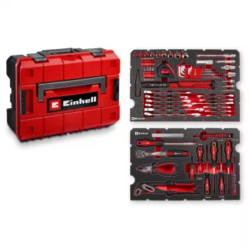 Įrankių dėklas Einhell E-CASE 370570, 80 dalių universalus (Raudonas/Juodas)