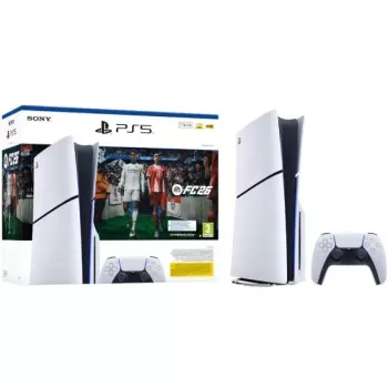 Sony PlayStation 5 Slim Disc Edition 1TB + EA Sports FC 26 komplektas – baltas/juodas (CFI-2116A)