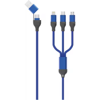 2GO 797360 USB laidas 1,2 m USB A / USB C / Micro-USB B / Lightning juodas - mėlynas