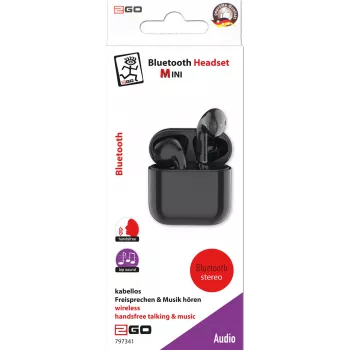 2GO TWS Mini belaidės ausinės su mikrofonu, Bluetooth 5.0, juodos (797341)