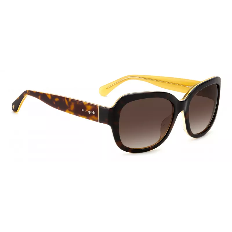 Kate Spade moteriški akiniai nuo saulės Layne - acetatinis rėmelis, UV400 apsauga, 55 mm lęšiai