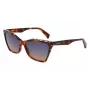 Moteriški LIU JO akiniai nuo saulės LJ796S-245 – Havana acetato drugelio formos rėmelis su rudais gradientiniais lęšiais, 58/15/135 mm