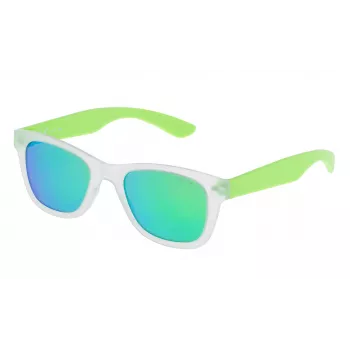 Police Childish SK03947Z69V Vaikiški Akiniai Nuo Saulės - Juodas Acetato Rėmas, Stačiakampiai, 47 mm