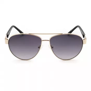 Guess GF0414-6032B Unisex Square Akiniai, Blizgantis Juodas Rėmelis, Rudi Gradientiniai Stiklai, 60/12/140 mm