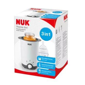 NUK Thermo 3-in-1 Buteliukų ir maisto šildytuvas su garų šildymu, baltas/juodas, 7,6 cm kamera