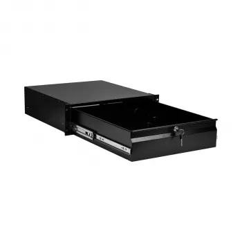 EFB-Elektronik 19 inch 3U Keyboard/Document Drawer, Lockable, RAL 9005 Jet Black