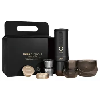 OutIn Nano x Kruve Portable Espresso Maker Gift Set Black/Gold