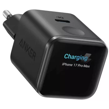 Anker Nano Charger 45W GaN USB-C įkroviklis su ActiveShield 5.0, jutikliniu valdymu ir išmaniuoju ekranu, juodas