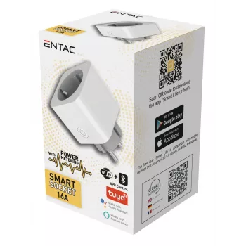 ENTAC WiFi Smart Plug su energijos stebėjimu baltas