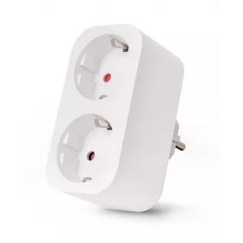 ENTAC Smart WiFi Double Socket Adapter ES-DSA-WIBLE, White, 2 Outlets, 3680W