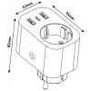 ENTAC Smart WiFi Plug 1x Schuko su 2x USB-A ir 1x USB-C, Baltas