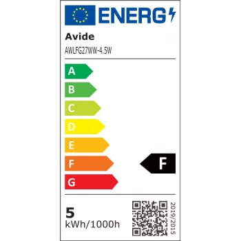 Avide LED kaitrinė lemputė rutulys 4.5W E27 šilta balta 2700K