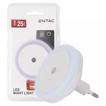 ENTAC Night Light 0.5W Circular Cool White with Dusk-to-Dawn Sensor