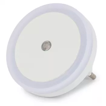 ENTAC LED naktinė lemputė 0,5W apvali šilta balta su prieblandos jutikliu