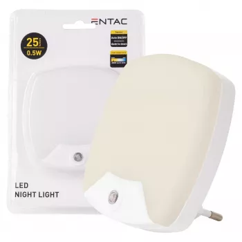 ENTAC Night Light 0.5W Square Warm White with Dusk-to-Dawn Sensor