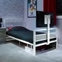 XROCKER Gaming Single Bed 90x190cm su TV laikikliu Metal Baltas