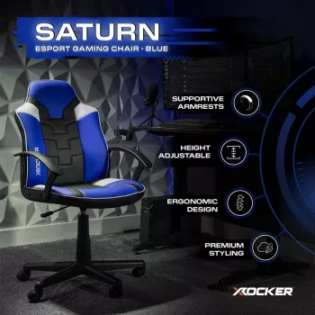 X Rocker Saturn Žaidimų Kėdė Vaikams ir Paaugliams - Mėlyna