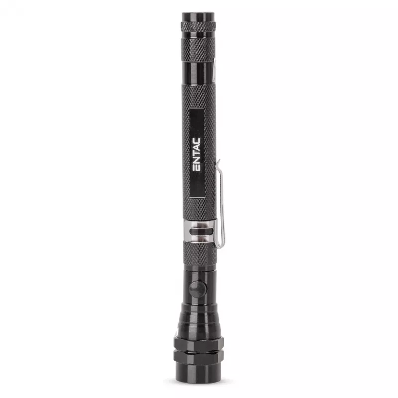 ENTAC EFL-1W-FLEX-ALU 1W LED žibintuvėlis su teleskopiniu kakleliu, aliuminis, juodas